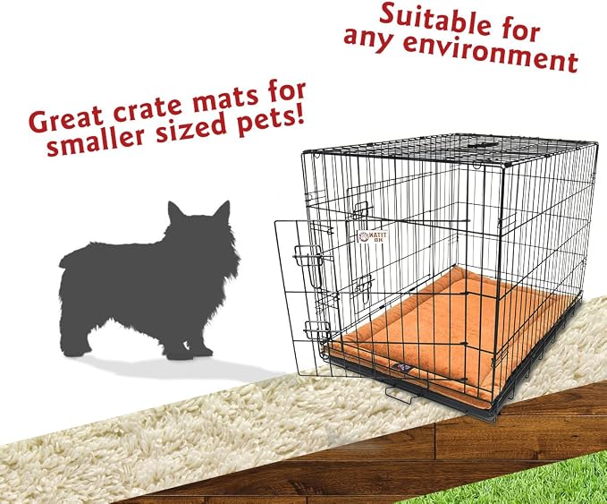 Majestic Pet Orthopedic Memory Foam Dog Crate Mat - Plush Pet Bed Pad for Crates & Kennels | USA Crafted | 24"x18" Villa Orange - Image 4