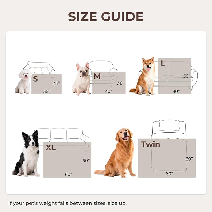 Waterproof Dog Blanket for Medium Dogs, Soft Corduroy Fleece Pet Blanket Washable, Dual-Sided Puppy Cat Blankets for Furniture Protection, Cozy Calming Couch Blanket for Doggy, 30"x40", Cream - Image 6