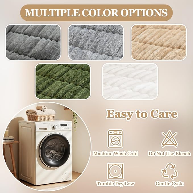 Couch Cover for Dogs, Non Slip Washable Sofa Protector Pet Friendly | Light Gray Fuzzy For 3 Cushion Couch, Protector for All Sofas (27.6" x 70.9") - Image 8