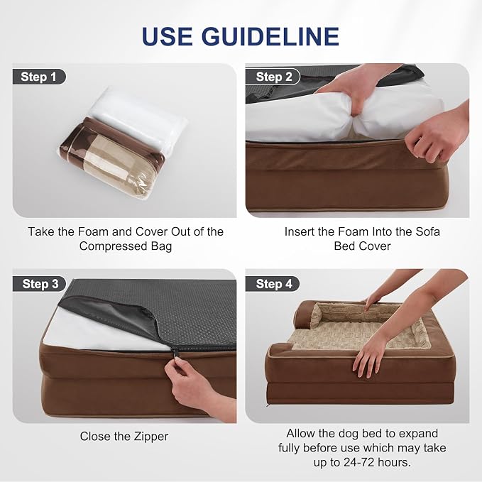FURTIME Orthopedic Small Dog Bed, Waterproof Dog Beds, 28x23x6.5 Supportive Foam Pet Couch Bed with Removable Washable Cover and Nonskid Bottom - Image 7