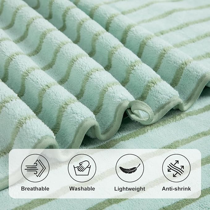Mistyrose Bath Towels,4 Pack Light Green 35"x70" Large Bath Towels Microfiber Absorbent XL Bath Sheets Super Soft Towels for Bathroom Quick Dry Oversized Shower Towels for Family Hotel Spa Gym - Image 7