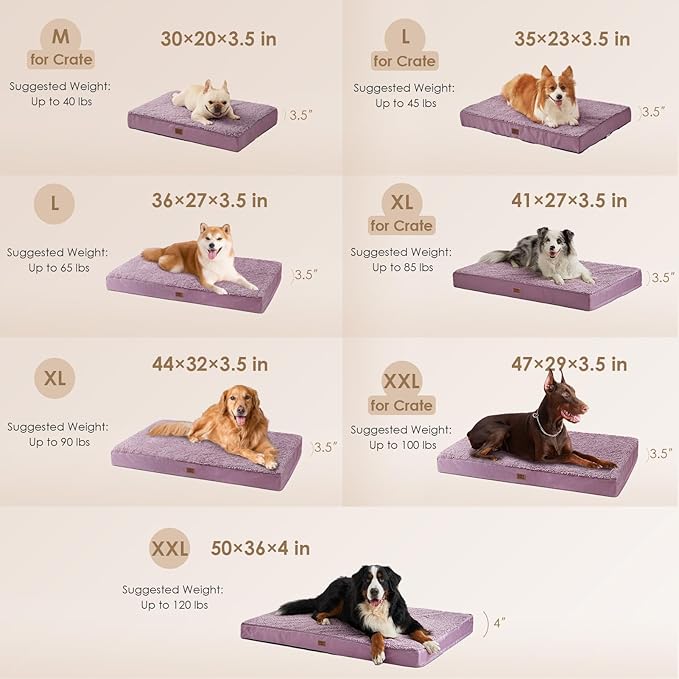 EHEYCIGA Orthopedic Dog Bed Extra Large with Removable Washable Cover, 41IN | Egg Crate Foam Support, Durable Oxford fabric, Non-Slip Bottom, Machine Washable, Soft Waterproof Plush Pet Bed Mat For Crate - Image 2