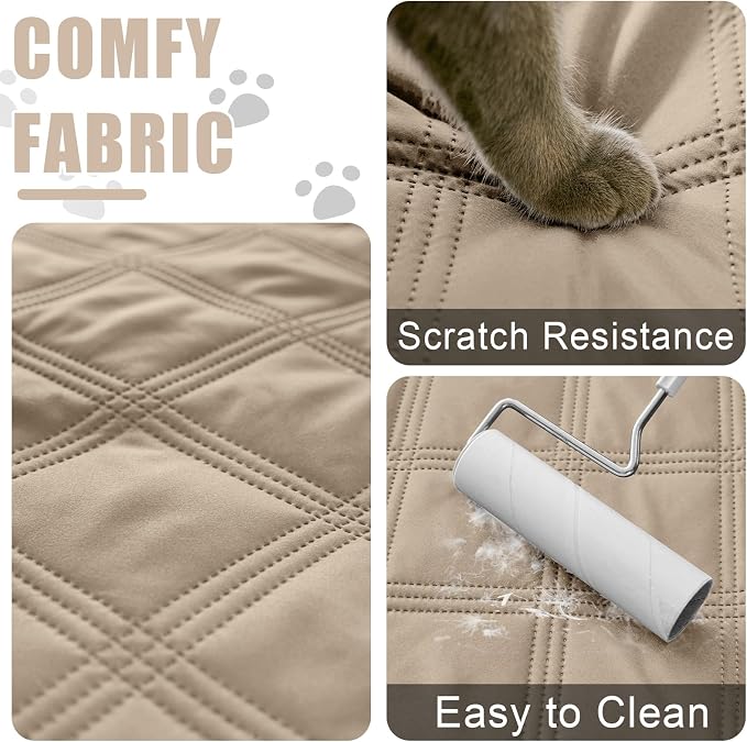Smiry Waterproof Dog Bed Cover, Reversible Pet Blanket for Sofa Couch | Soft Washable Dog Blanket, Leakproof Couch Cover for Dogs Cats & Furniture Protection, 52x82, Taupe/Beige - Image 4