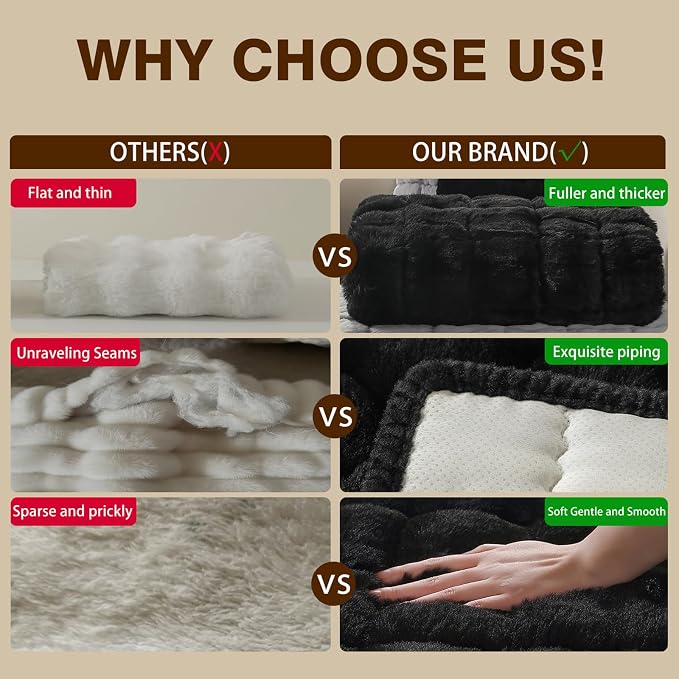 OHSIO Couch Cover for Pets Plush, Non Slip Cozy Sofa Cover Pet Friendly, Soft Thick Fuzzy Sofa Slipcovers for 3 Cushions Washable Couch Sofa Funiture Protector(Black,27.6'' x 59'') - Image 6