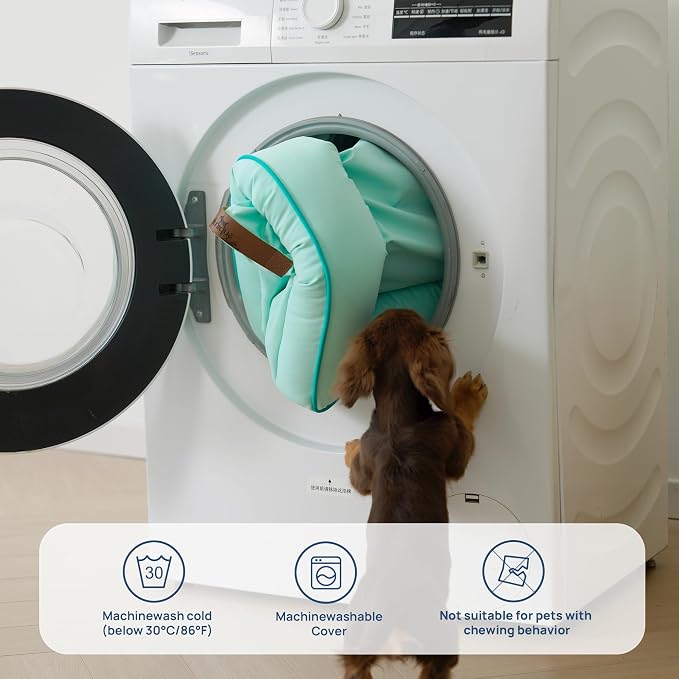 Cooling Dog Bed for Small,Medium Dogs & Cats with Bolsters,Q-Max>0.45 Orthopedic Pet Cool Sofa Beds with Breathable Egg Crate Foam,Removable Washable Cover, Light Aqua - Image 7