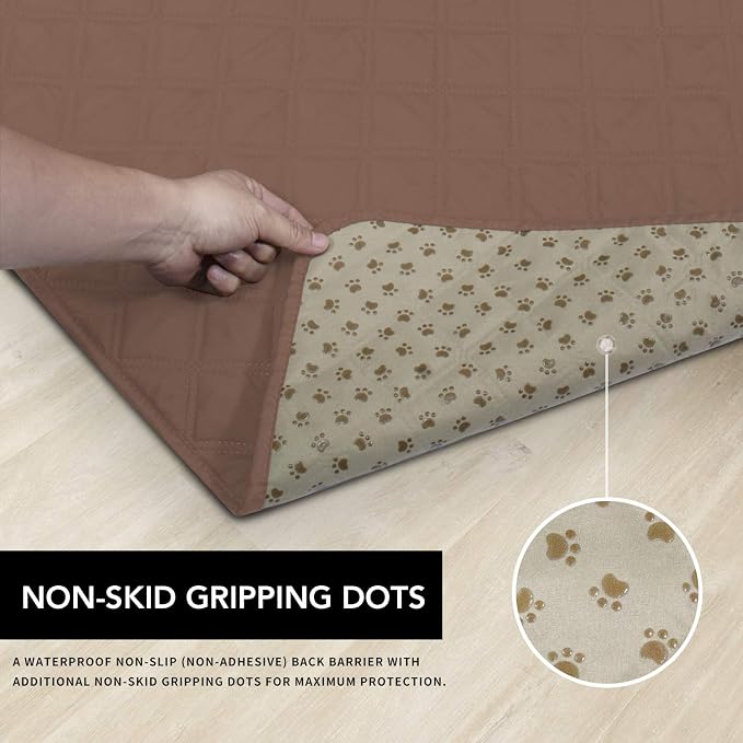 Easy-Going 100% Waterproof Dog Bed Cover, Non-Slip Pet Blanket for Furniture, Washable Couch Cover, Repleasement Sofa Cover (120X82 in,Brown) - Image 3