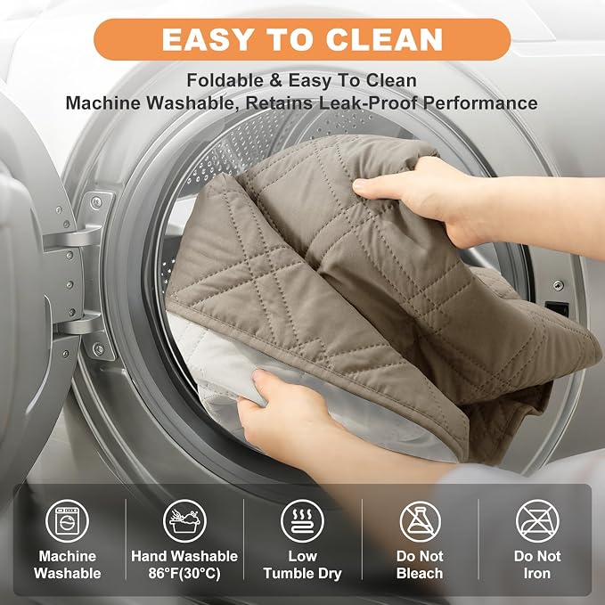 Dog Bed Cover 82"x92", Khaki+Off White | 100% Waterproof, 7-Layer Reversible, Washable, For Furniture Couch Sofa Car - Image 7