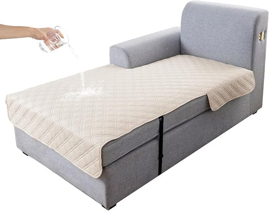 Genina L Shape Couch Cover, Sectional Couch Chaise Covers, Waterproof Washable Sofa Covers for Left L Shape Chaise Lounge, Anti-Slip Sofa Slipcovers for Dogs Cats Pet Friendly(Beige) by Genina
