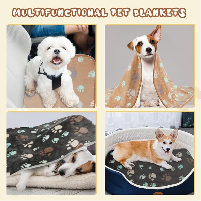YUEPET 2 Pack Waterproof Dog Blankets, Puppy Blankets for Small Dogs & Cats | Waterproof Inner Layer, Bed Couch Sofa Protector, Soft Reversible Fleece, 30x20", Machine Washable, Gray Coffee - Image 6