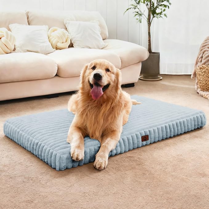 Extra Large Dog Bed Orthopedic Foam with Waterproof Lining | Egg crate foam for joint support. Soft plush surface. Non-slip bottom. Removable & machine washable cover. OEKO-TEX certified by Cozila