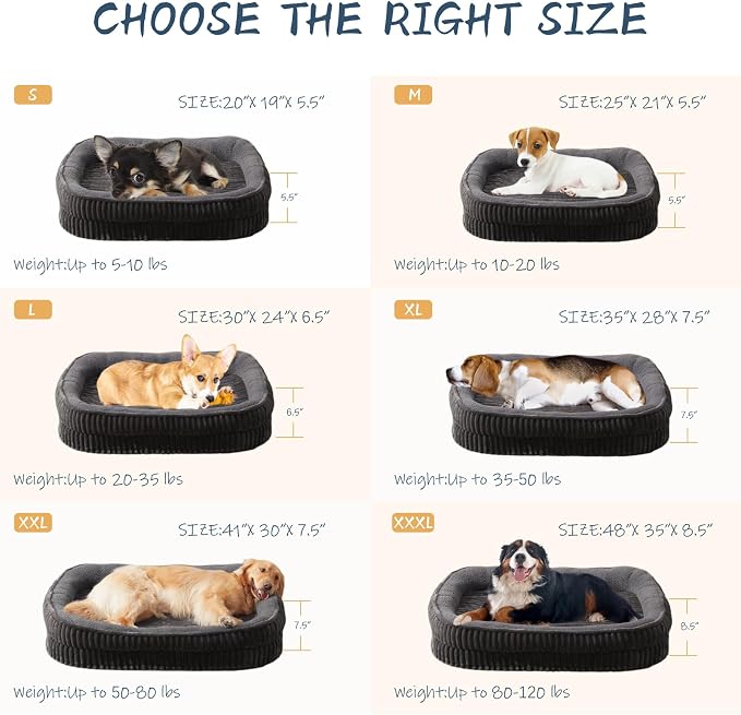 Orthopedic Dog Bed for Medium, Large Dogs Breeds, High Density Egg Crate Foam Dog Sofa Beds with Four Sided Bolster,Oval Kennel Bed, Pet Couch Bed,Removable Washable Cover& Non-Slip Bottom - Image 5