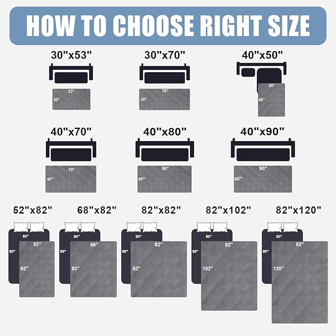 Smiry Waterproof Dog Bed Cover, Reversible Pet Blanket for Sofa Couch | Soft Washable Dog Blanket, Leakproof Couch Cover for Dogs Cats & Furniture Protection, 68x82, Grey/Grey - Image 6