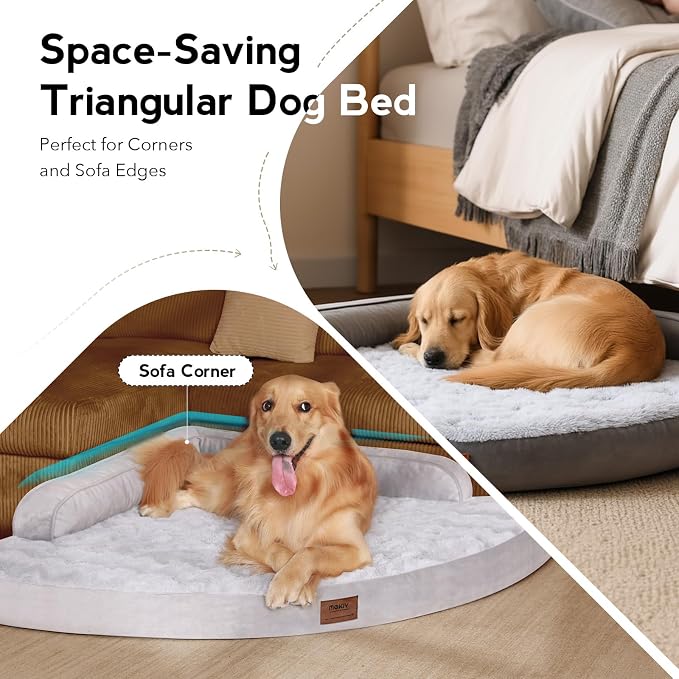 MEKIY Orthopedic Waterproof Dog Bed with Sides for Large Medium Dogs | Egg Crate Foam, Waterproof Liner, Anti-Slip Bottom, Space-Saving, Perfect for Corners and Sofa Edges, 35 x 35 Inch - Image 8