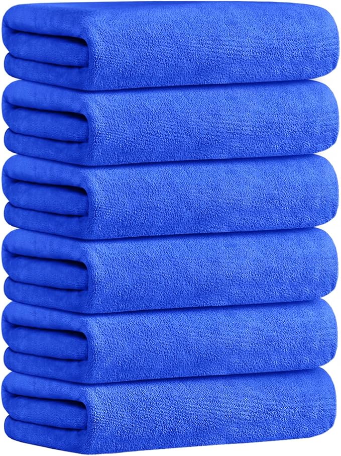JML Microfiber Bath Towels, 30" x 60", 6 Pack, Dark Blue | Soft, Absorbent, Quick Dry, Use for Hair Wrap, Shower, Fitness, Sport, Yoga - Image 2