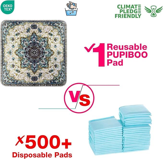 PUPIBOO Washable Pee Pads for Dogs and Cats - Super Absorbent Reusable Puppy Training Pads - 100% Waterproof, Leak-Proof & Non-Slip Whelping Pads for Pet Housebreaking - Image 2