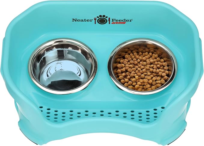 Neater Pet Brands Neater Feeder Deluxe Mess Proof Dog Bowls Elevated for Small Dogs Under 19 lbs, Made in USA, No Spill Raised Dog Food Bowl Stand Feeding Station, Food and Water Bowl Set, Aquamarine - Image 7