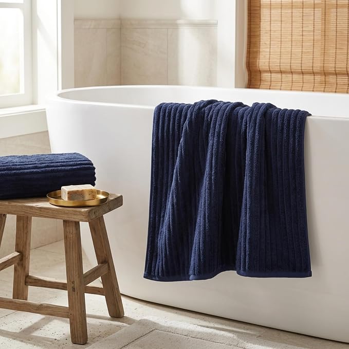 3 Pack Bath Towel Set, 40"x80" Oversized Bath Sheet,Navy Blue | Ultra Soft Microfiber, Lint Free, Quick Dry, Highly Absorbent, Full Body Coverage, 1 Bath Sheet, 1 Hand Towel, 1 Washcloth - Image 2