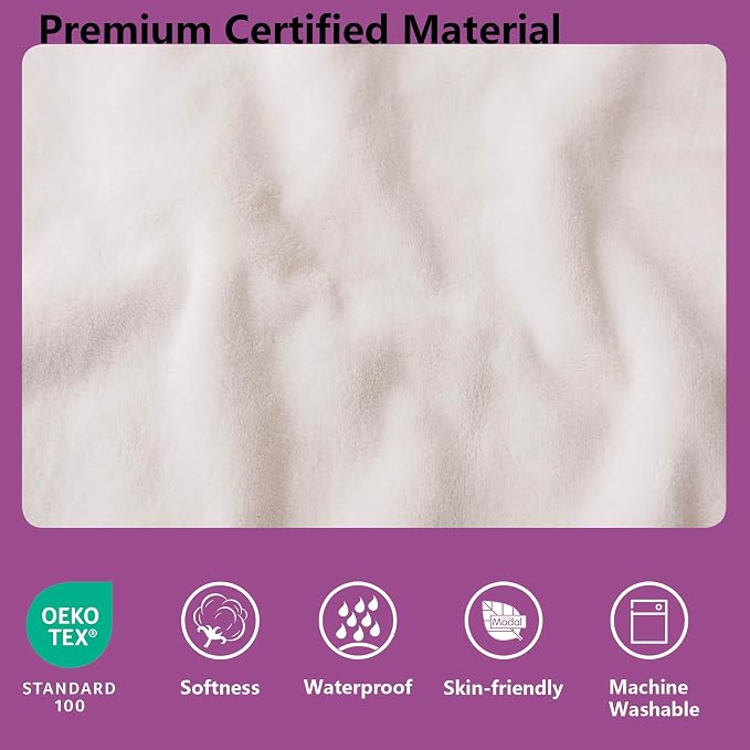 Waterproof Blanket - Reversible Dog Throw as Furniture Protector | Soft Velvet & Flannel, TPU Leak-Proof Liner, Machine Washable, Fits Couch and Bed, 52" x 82", Purple/Cream - Image 2