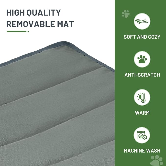 Timber Ridge Large Elevated Dog Bed, 3-in-1 Portable, Folding, and Raised with Removable Pad Mat, Cooling Design for Indoor and Outdoor Use, Grey - Image 6