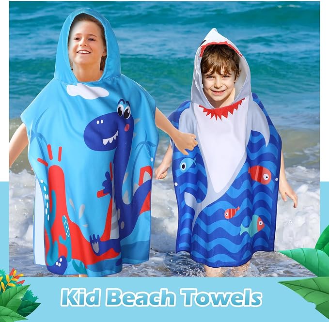 6 Pcs Kids Hooded Towel Kids Bath Towels with Hood Microfiber Baby Pool Beach Towel for Boy Girls Toddler(47 x 24 Inch,Vivid Style) - Image 7