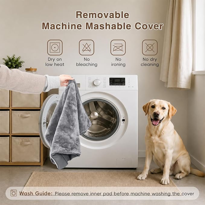 NUPIDA Waterproof Small Dog Bed for Crate with Washable Cover, 23x17, Grey | Cat Puppy Bed, TPU Waterproof Layer, Soft Plush Surface, Durable Oxford fabric, Non-Slip Bottom, For Small Breeds ≤20lbs - Image 6