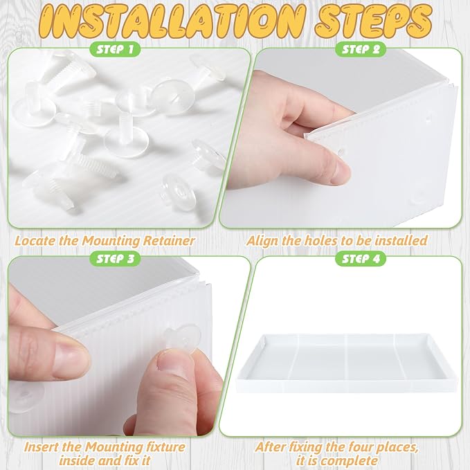 Wenqik 2 Pcs Guinea Pig Cage Liner Corrugated Plastic Cage Liner Base 2 x 4 Panel Size Guinea Pig Cage Bottom for Small Animals Hedgehogs Rabbits Cages Tray, 55 x 27 Inch(White) - Image 5