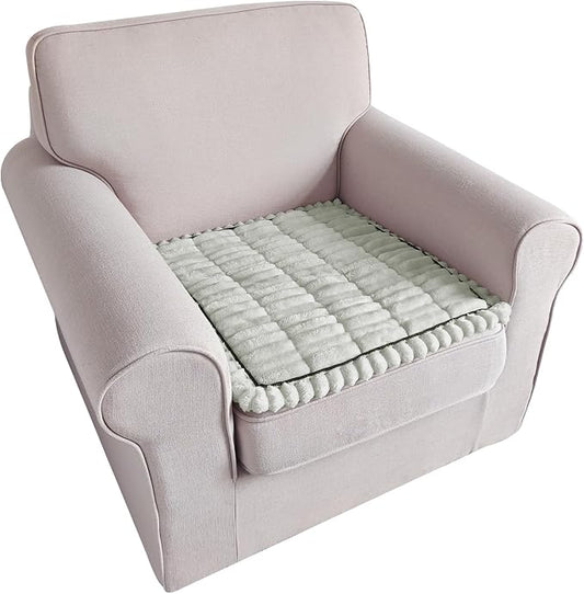 U-NICE HOME Fuzzy Chair Cover Arm Covers, Light Grey, 27.6''x27.6'' | Non-Slip, Washable, Couch cover for dog, Pet friendly, Furniture Protector by U-NICEHOME