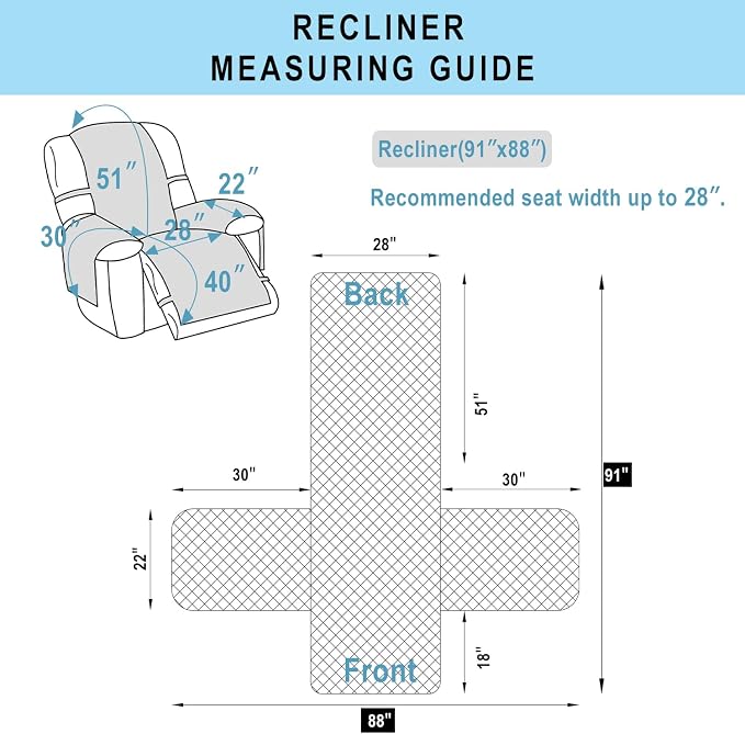 Reversible Chair Covers for Recliner Oversized, Chocolate | Recliner Oversized Covers for Living Room with Elastic Straps, Water Repellent, Chair Protectors Covers for Dogs - Image 3