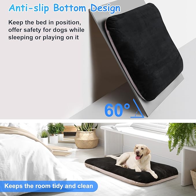 Magic Dog Super Soft Extra Large Dog Bed, 47 Inches Jumbo Orthopedic Foam Pet Beds with Anti Slip Bottom, Dog Sleeping Mattress with Removable and Washable Cover, Dark Grey XL - Image 4