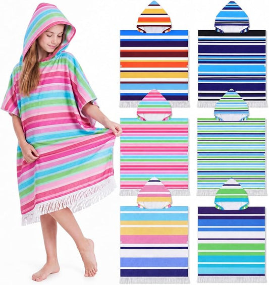 Oudain 6 Pcs Kids Hooded Towel Kids Bath Towels with Hood Microfiber Baby Pool Beach Towel for Boy Girls Toddler (Multicolor Style) by Oudain