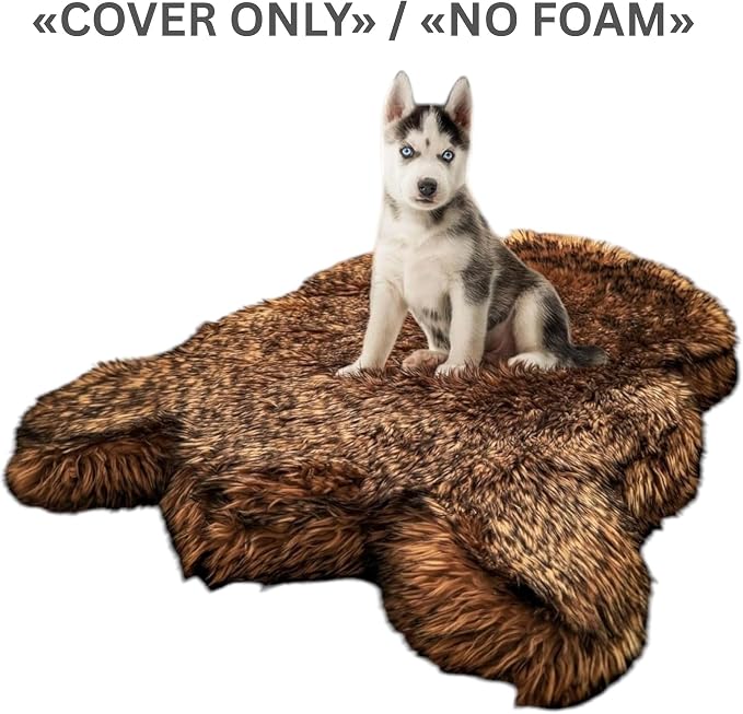 IHAPPYDOG Replacement Dog Bed Cover, Machine Washable (Brown, Large/Extra Large 50x30) - Image 3