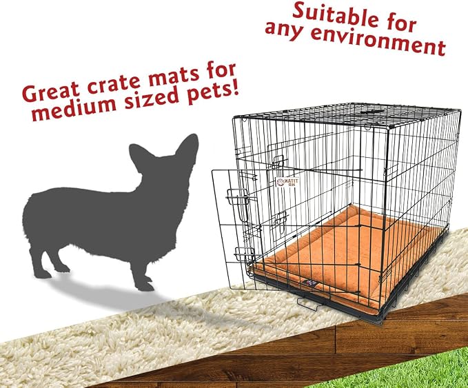 Majestic Pet Orthopedic Memory Foam Dog Crate Mat - Plush Pet Bed Pad for Crates & Kennels | USA Crafted | 36"x23" Villa Orange - Image 4