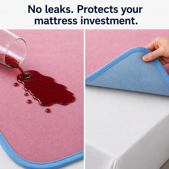 The Original Good-Time Pink/Blue Waterproof Blanket Jumbo 80x60 | 100% Leakproof for Messy Moments, Pets and Spills, Machine Wash & Dry - Image 2