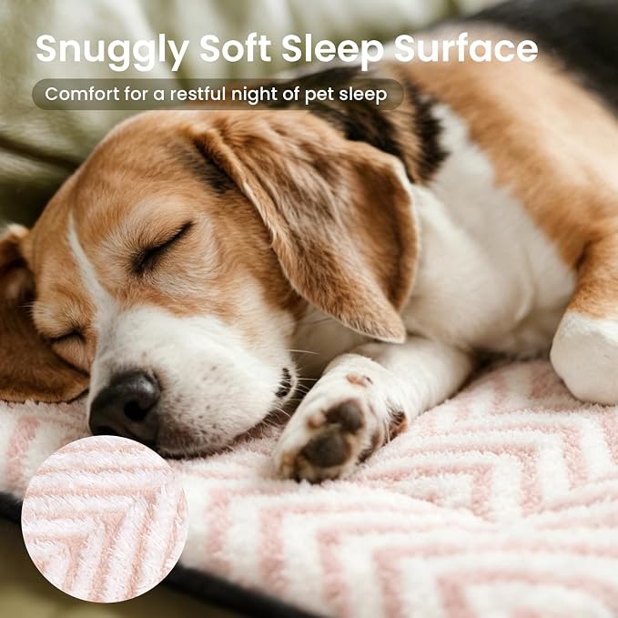 Mora Pets Washable Dog Crate Pad Soft Dog Kennel Bed Crate Mat for Small Medium Dogs, Puppies & Large Cats Flat Pet Bed with Anti-Slip Bottom for Cage & Carrier Sleeping Chevron Pink 30 x 19 - Image 2