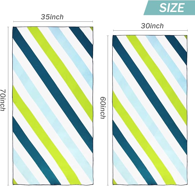 Whale Flotilla 6 Pack Large Quick Dry Beach Towel (30"x60"), Microfiber Sand-Free Beach Towel Set, Super Absorbent Compact Pool Travel Accessories, Navy/Passion/Green/Orange/Pink/Blue - Image 7