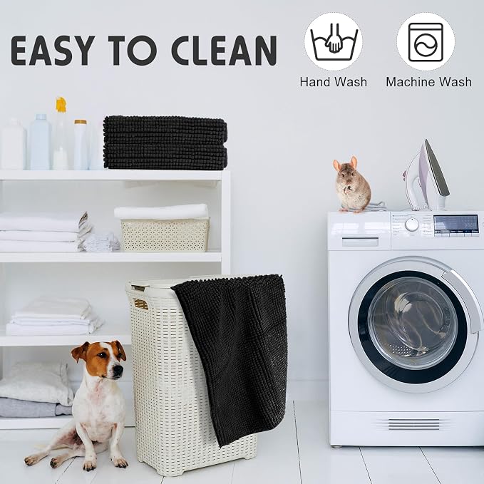 Amylove 4 Pcs Guinea Pig Cage Liner 16 x 24 Inch Washable Chenille Pee Pads Pet Dog Cat Bedding Training Mat Reusable for Small Animals Puppy Bunny Hamster Chinchilla - Image 7