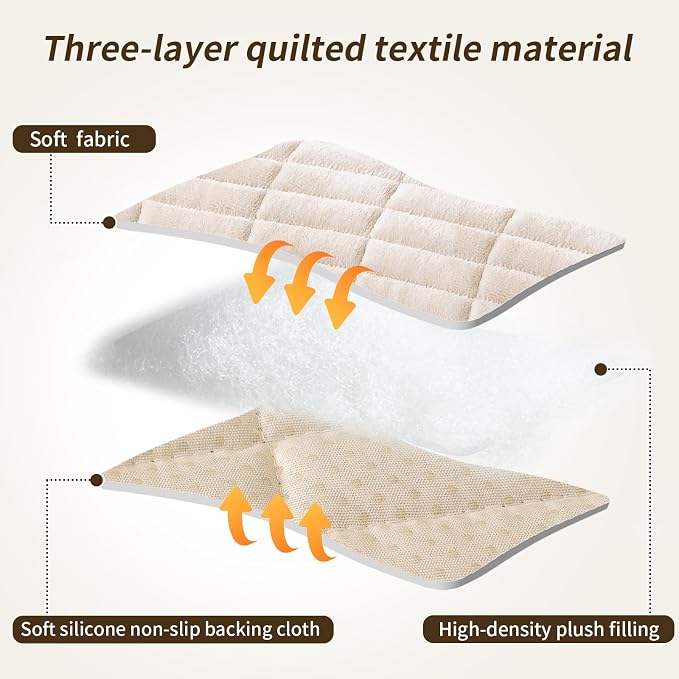 Couch Covers for Dogs, Velvet Dog Couch Cover, Pet Couchs Covers for Loveseat, Couchs Protector for Dogs, Sofa Cover for Pets Washable(1PC, Beige White, 27.6"×59.1", 2 Seater) - Image 6