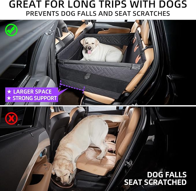TKYZ Large Dog Car Seat,Back Seat Extender for Dogs,Hard Bottom Seat Cover - Image 2