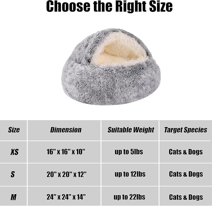 Keep Warm Lapcatz Nest Bed, Cat Bed Round Fluffy Hooded Cat Bed Cave, Anti-Slip Bottom and Machine Washable,Removable Washable Round Beds for Small Medium Pets (Pink,80cm/31.5inch) - Image 7