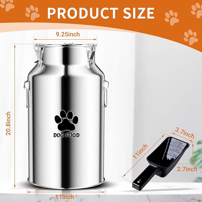 30Lbs Stainless Steel Dog Food Container，Metal Dog Food Storage Container - Image 2