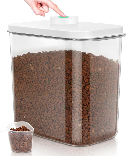 TBMax Dog Cat Food Storage Container 12-15 Lbs with Easy-Carrying Handles, Stackable Pet Food Dog Treat Container with Pop Up Lids, Airtight Food Storage Bin for Kitchen Organization by TBMax