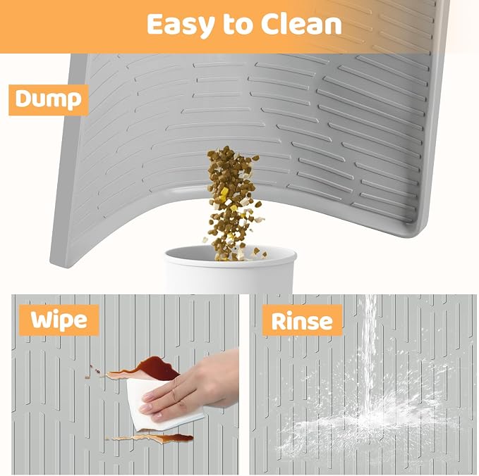 Silicone Cat & Dog Food Mat 50" x 34" Pet Feeding Mat for Food and Water | Extra Large Pet Foof Mat with Raised Edges, BPA-Free, Non-slip, Waterproof Bowl Mat for Small, Medium & Large Pets - Image 6