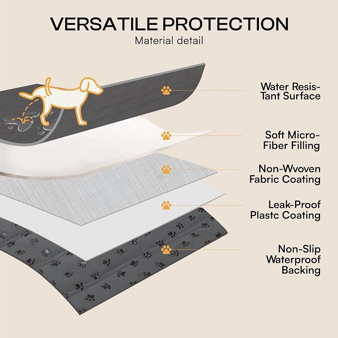 Luciphia Waterproof Couch Cover for Dogs, Non-Slip Pet Sofa Protector | Non-slip waterproof couch cover scratch-resistant machine washable protects sofa bed, Grey, 68" x 82" - Image 6