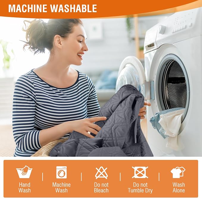 VANSOFY Sectional Couch Covers 100% Waterproof L Shaped Sofa Slipcover 3pcs Reversible Chaise Lounge Cover for Sectional Sofa Furniture Protector Cover for Pets Dog Cat(Small, Dark Gray) - Image 6
