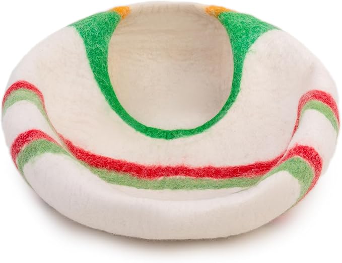 Woolygon Premium Felt Cat Cave Bed – Wool Kitty Beds Handcrafted Kitten Caves Bed for Indoor Cats - Made from Merino Wool, Foldable Cat Hideaway Covered Cat House Pod (Candy Swirl) - Image 8