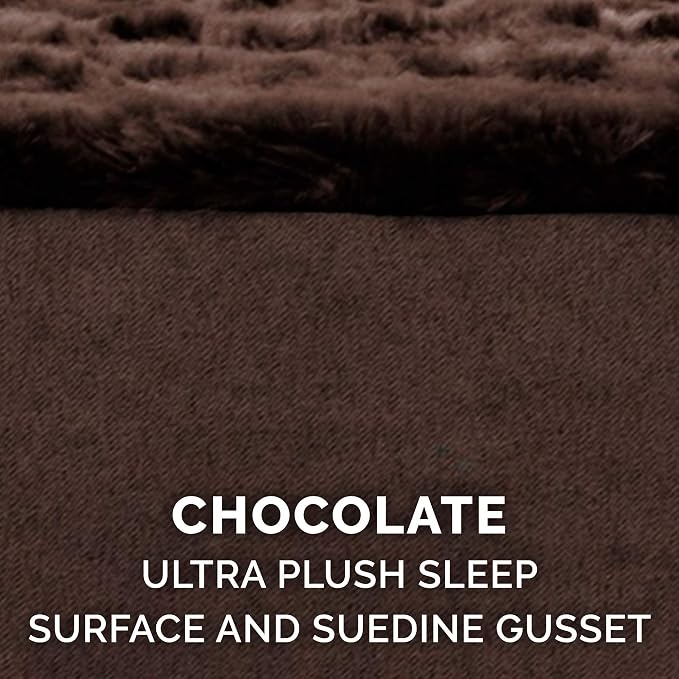 Furhaven Orthopedic Dog Bed for Large Dogs w/ Removable Washable Cover, For Dogs Up to 125 lbs - Ultra Plush Faux Fur & Suede Mattress - Chocolate, Jumbo Plus/XXL - Image 7