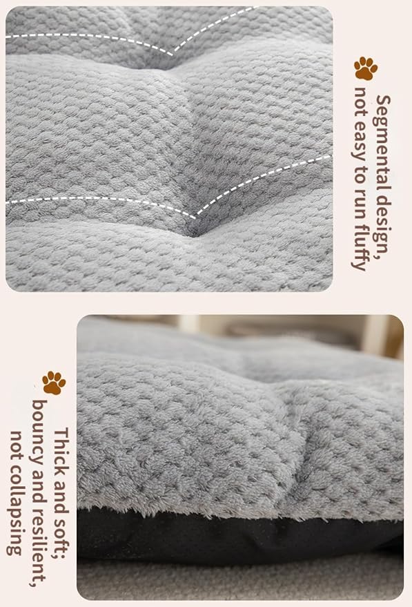 Dog Bed for Crate, Washable Mats for Sleeping, Soft and Fluffy, with Anti-Slip Bottom, Warm Dog Beds for Small Medium Large Dogs Cats Puppy Kitten (Dark Gray,Medium) - Image 7