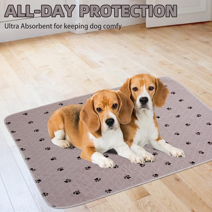 PUPTECK Washable Pee Pads for Dogs Dog Training Pads 2 Pack Brown 36x41 in | Reusable Puppy Potty Training Pad Whelping Mat Pet Food Feeding Mat Leakproof Fast Absorption Non-Slip for Small Animals - Image 8