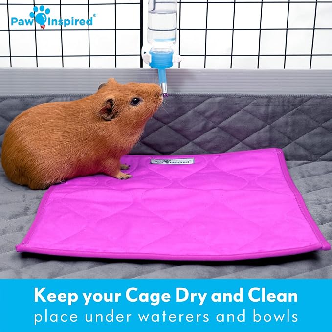 Paw Inspired Washable Fleece Guinea Pig Cage Liner Pads,12x12 Inch, Blue | Corner Mat, Pee Pad, Super Absorbent Bedding, Waterproof Bottom, Guinea Pigs, Ferrets, Rabbits, Hamsters, Small Animals - Image 7
