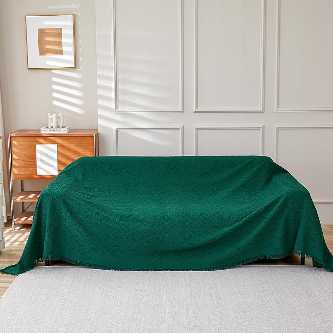 AIVIA Armless Loveseat Cover Sheet Blanket, Anti Slip Throw Cushion Covers for 2 Seater Armless Couches, Love-Seat Furniture Decor Slipcovers Protector for Dogs Cats (71” x 91” Blackish Green) - Image 3